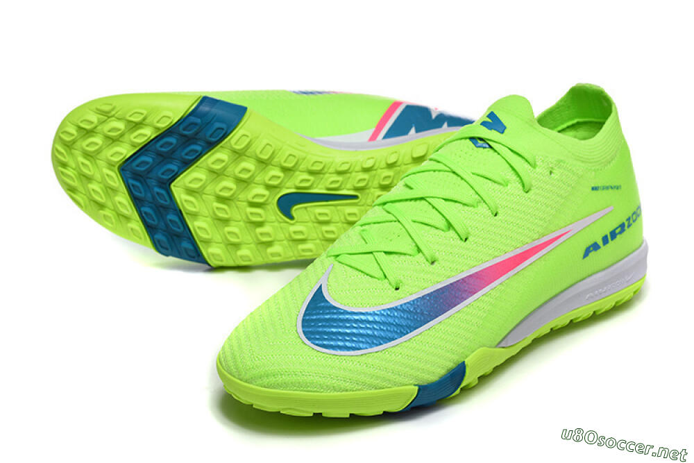 Men's Nike Air Zoom Mercurial Vapor 16 Elite TF Football Shoes - Green/Electric Green/Navy Blue 3