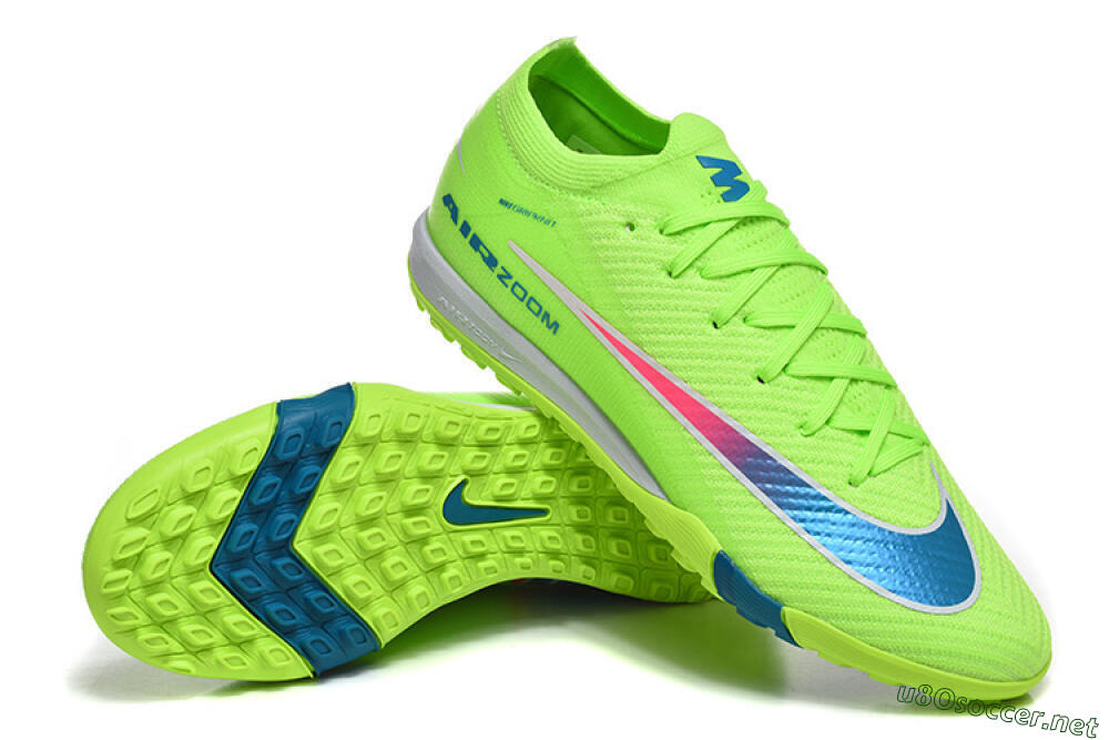 Men's Nike Air Zoom Mercurial Vapor 16 Elite TF Football Shoes - Green/Electric Green/Navy Blue 4
