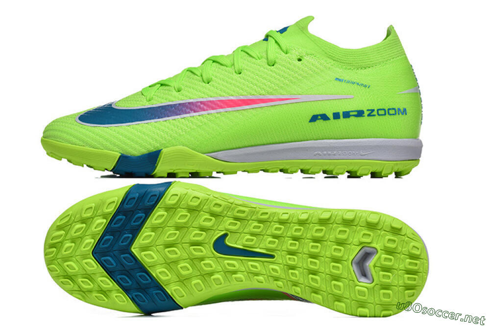 Men's Nike Air Zoom Mercurial Vapor 16 Elite TF Football Shoes - Green/Electric Green/Navy Blue 1