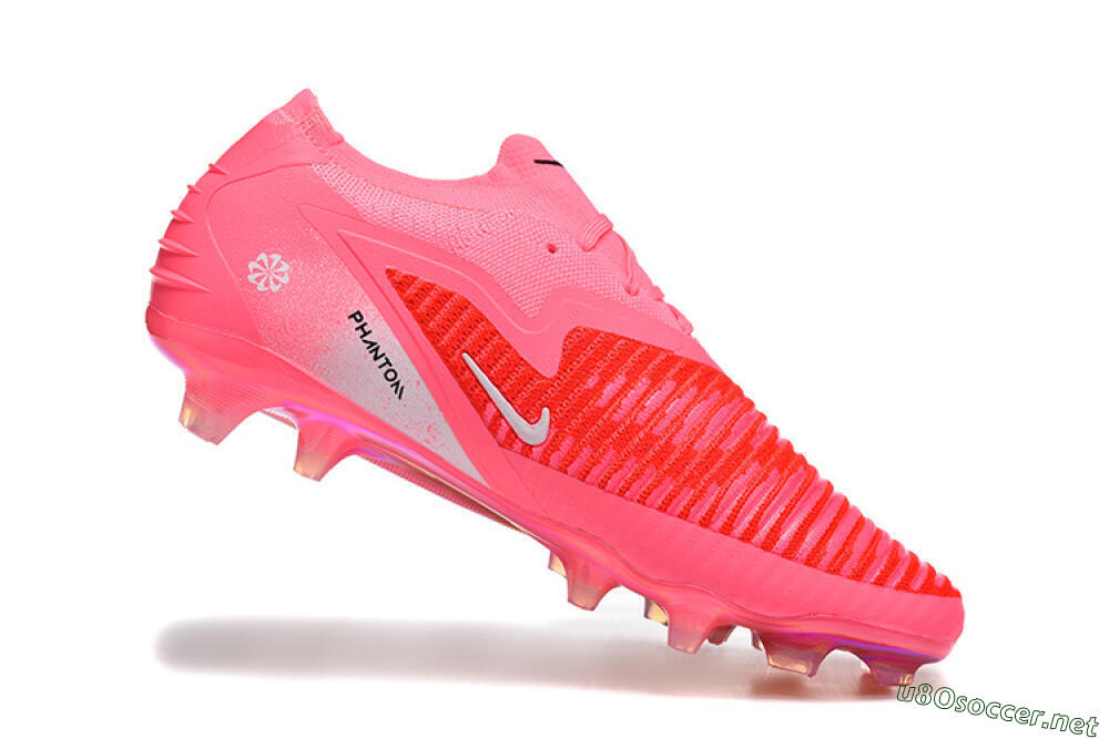 Unisex Nike Phantom 6 Low Elite FG Football Boots - Pink/Neon Burst/Black Shine 7