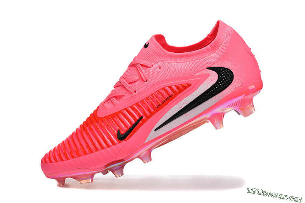 Unisex Nike Phantom 6 Low Elite FG Football Boots - Pink/Neon Burst/Black Shine 8