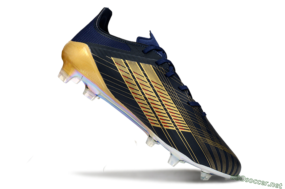 Men's Dembele x Adidas F50 Elite FG Football Boots - Navy/Gold Metallic/Red Accent 4