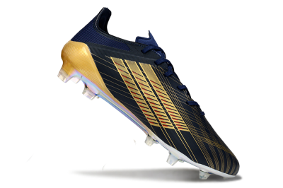 Men's Dembele x Adidas F50 Elite FG Football Boots - Navy/Gold Metallic/Red Accent