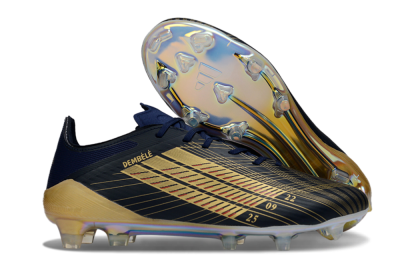 Men's Dembele x Adidas F50 Elite FG Football Boots - Navy/Gold Metallic/Red Accent
