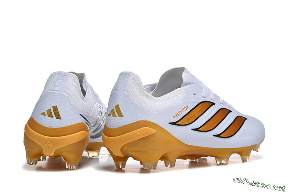 Men's Adidas Predator 26 Elite FG Football Boots - White/Golden Yellow/Black 9
