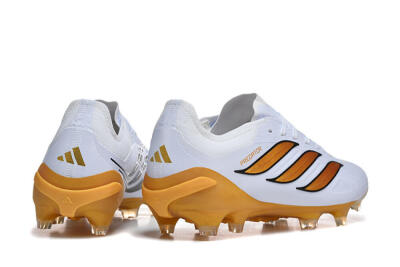 Men's Adidas Predator 26 Elite FG Football Boots - White/Golden Yellow/Black