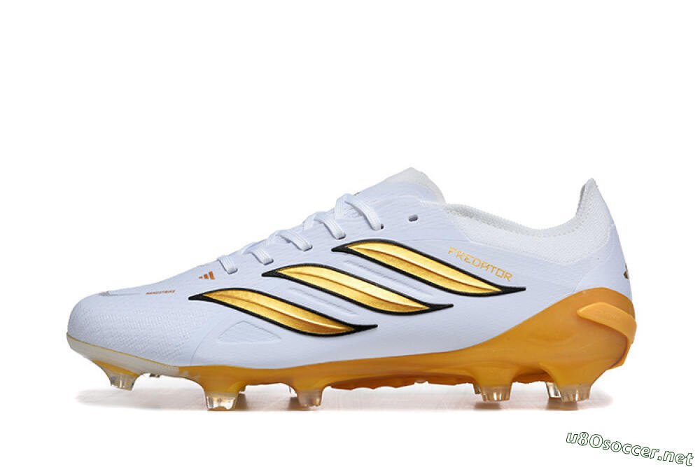 Men's Adidas Predator 26 Elite FG Football Boots - White/Golden Yellow/Black 0
