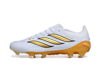 Men's Adidas Predator 26 Elite FG Football Boots - White/Golden Yellow/Black