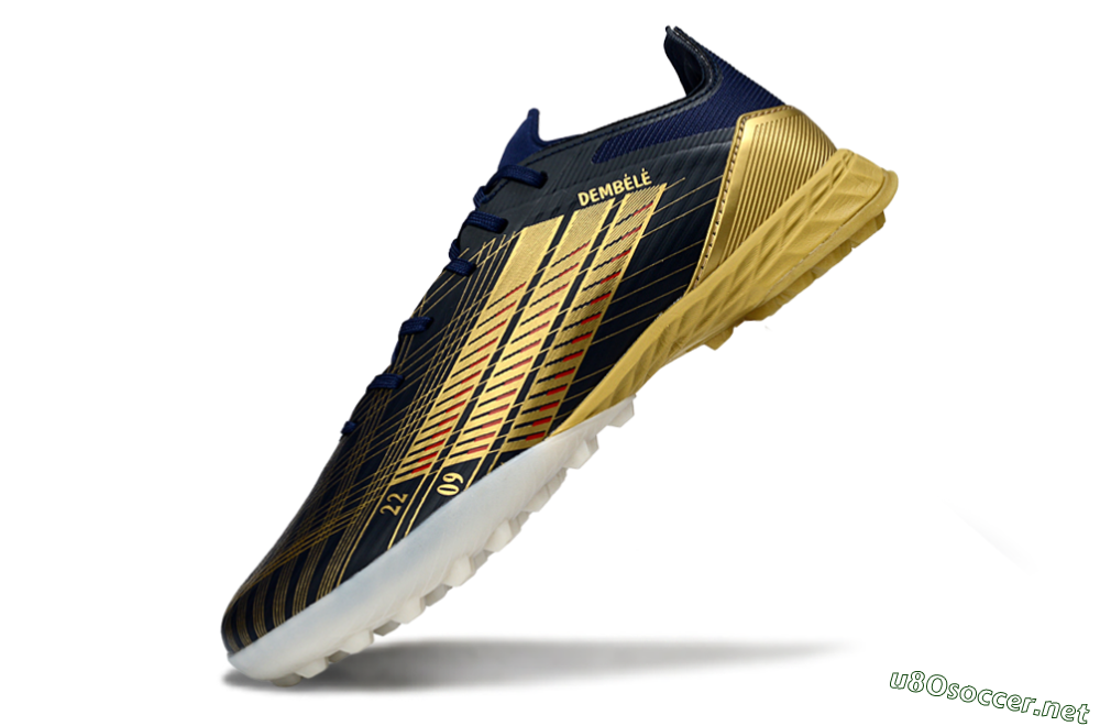 Men's Adidas F50 Pro TF Football Shoes - Navy/Gold/Crimson 5