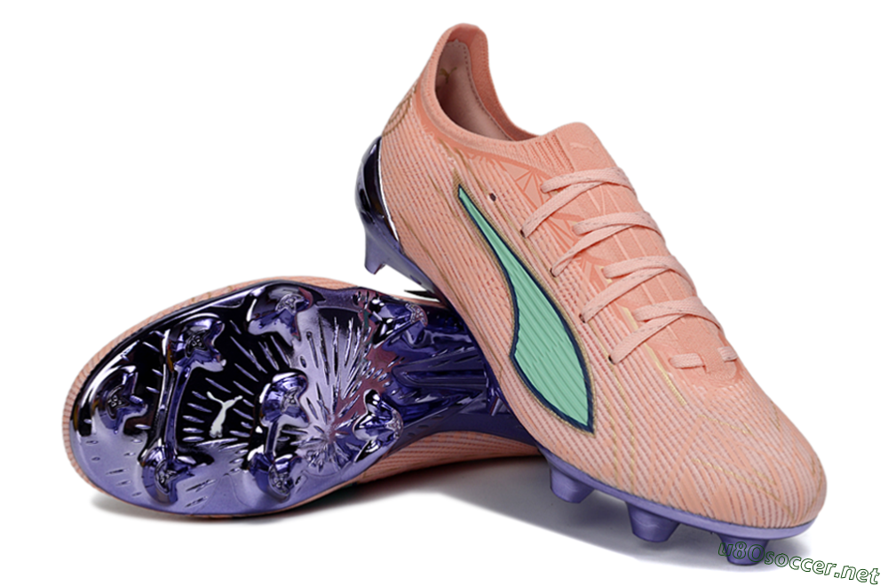Men's Puma Ultra 5 Ultimate FG Football Boots - Pink/Mint Green/Metallic Purple 3