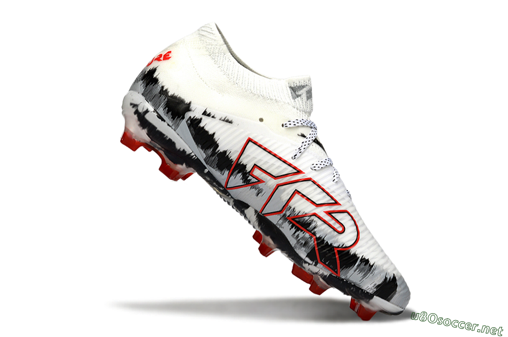 Men's Puma Future 8 Ultimate FG Football Boots - White/Crimson Black/Shadow Grey 4