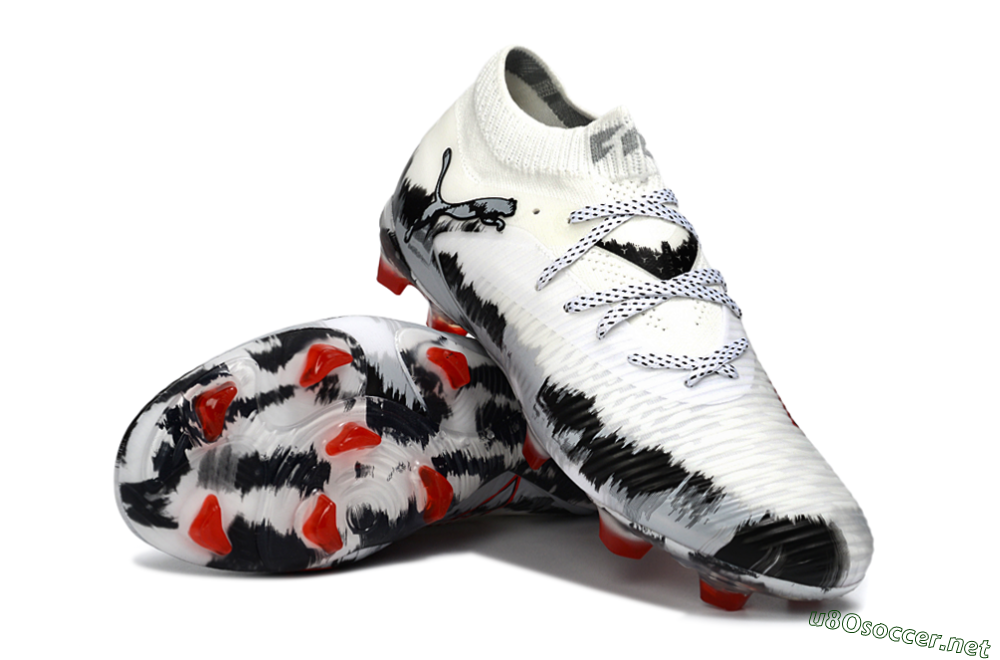 Men's Puma Future 8 Ultimate FG Football Boots - White/Crimson Black/Shadow Grey 3