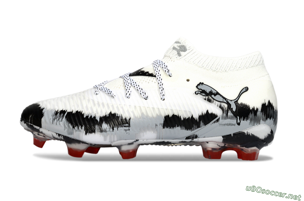 Men's Puma Future 8 Ultimate FG Football Boots - White/Crimson Black/Shadow Grey 0