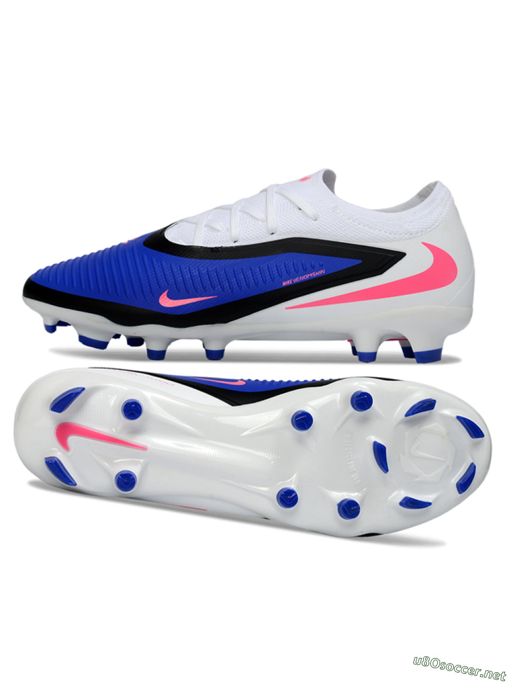 Unisex Nike Phantom 6 Low Elite FG Football Boots - Blue/Electric Blue/Neon Pink 1