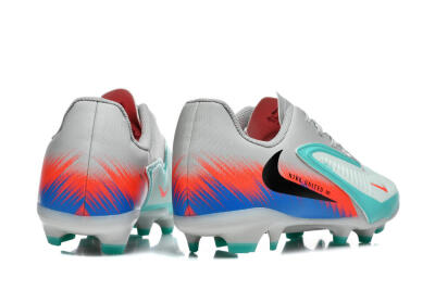 Men's Nike Phantom 6 Low Elite FG Football Boots - Gray/Aqua Blue/Coral Orange