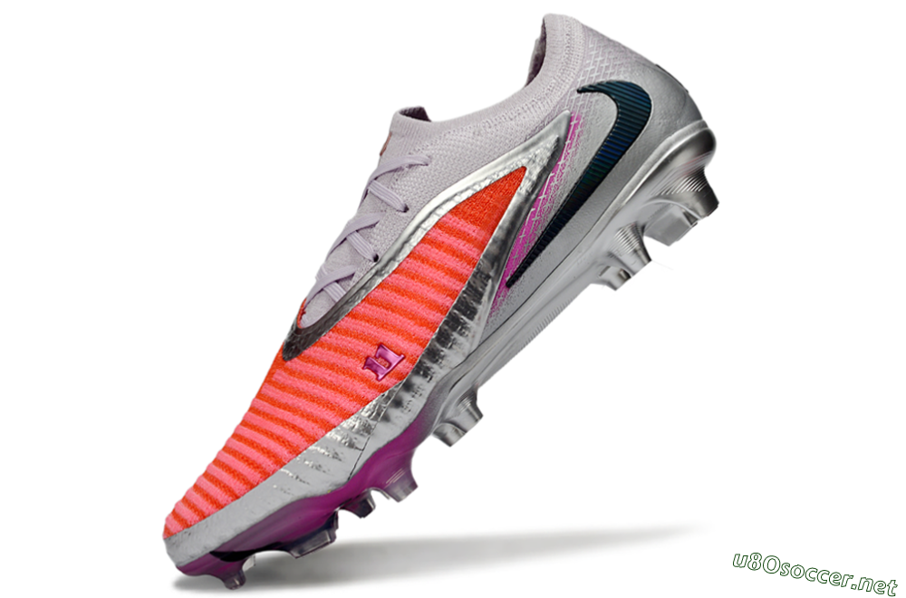 Unisex Nike Phantom 6 Low Elite FG Football Boots - Orange/Electric Pink/Metallic Silver 6