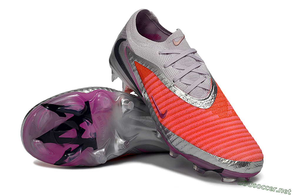Unisex Nike Phantom 6 Low Elite FG Football Boots - Orange/Electric Pink/Metallic Silver 4