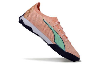 Men's Puma Ultra Ultimate TF Football Shoes - Peach/Mint Green/Navy Blue