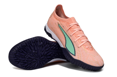 Men's Puma Ultra Ultimate TF Football Shoes - Peach/Mint Green/Navy Blue
