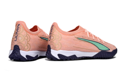 Men's Puma Ultra Ultimate TF Football Shoes - Peach/Mint Green/Navy Blue