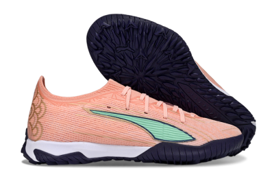 Men's Puma Ultra Ultimate TF Football Shoes - Peach/Mint Green/Navy Blue