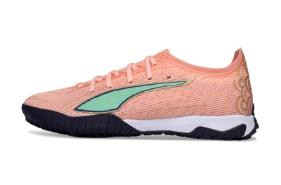 Men's Puma Ultra Ultimate TF Football Shoes - Peach/Mint Green/Navy Blue