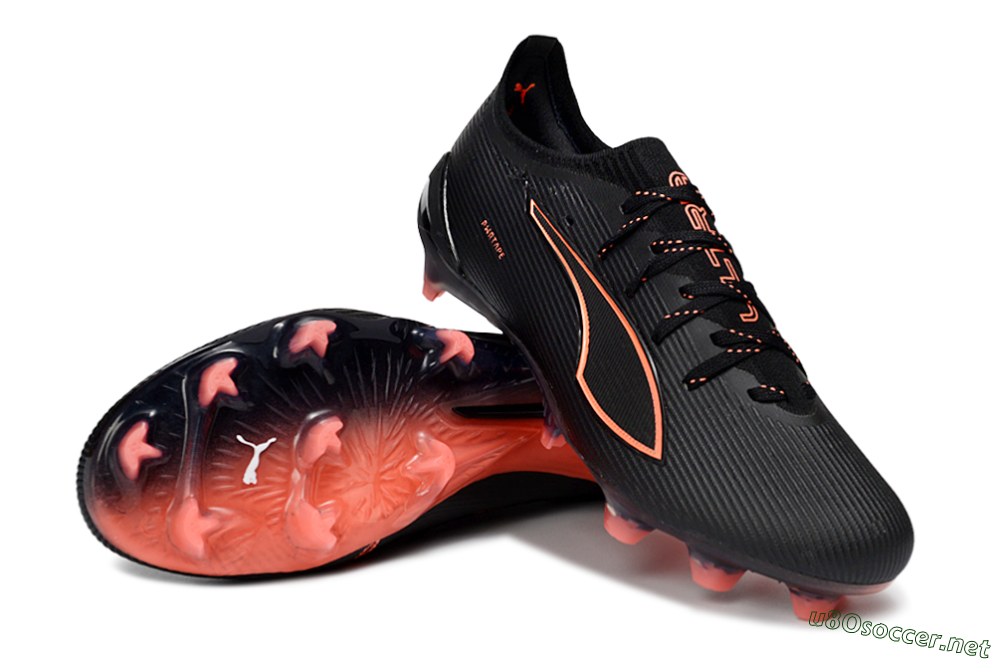Men's Puma Ultra Ultimate FG Football Boots - Black/Vibrant Orange/Shadow Black 3