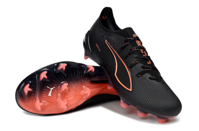 Men's Puma Ultra Ultimate FG Football Boots - Black/Vibrant Orange/Shadow Black