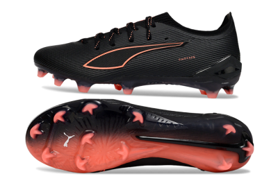 Men's Puma Ultra Ultimate FG Football Boots - Black/Vibrant Orange/Shadow Black