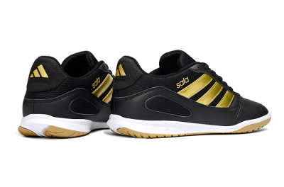 Men's Adidas Top Sala IC Football Shoes - Black/Gold Accent/Gum Sole