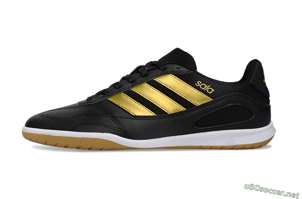 Men's Adidas Top Sala IC Football Shoes - Black/Gold Accent/Gum Sole 0