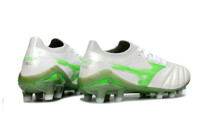 Men's Mizuno Morelia Neo 4 FG Football Boots - White/Vibrant Green/Graphite Grey