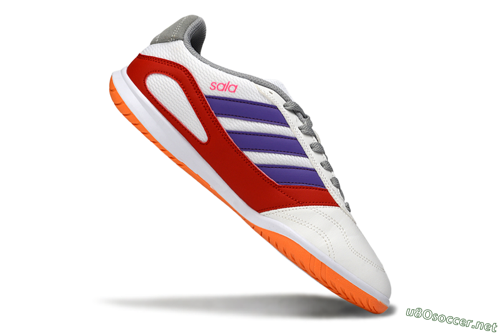Men's Adidas Top Sala IC Football Shoes - White/Crimson/Amethyst 4