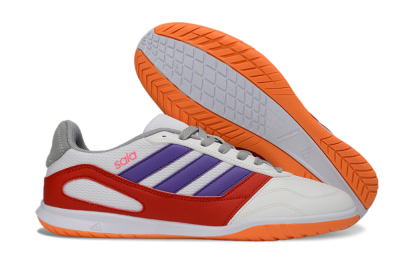 Men's Adidas Top Sala IC Football Shoes - White/Crimson/Amethyst