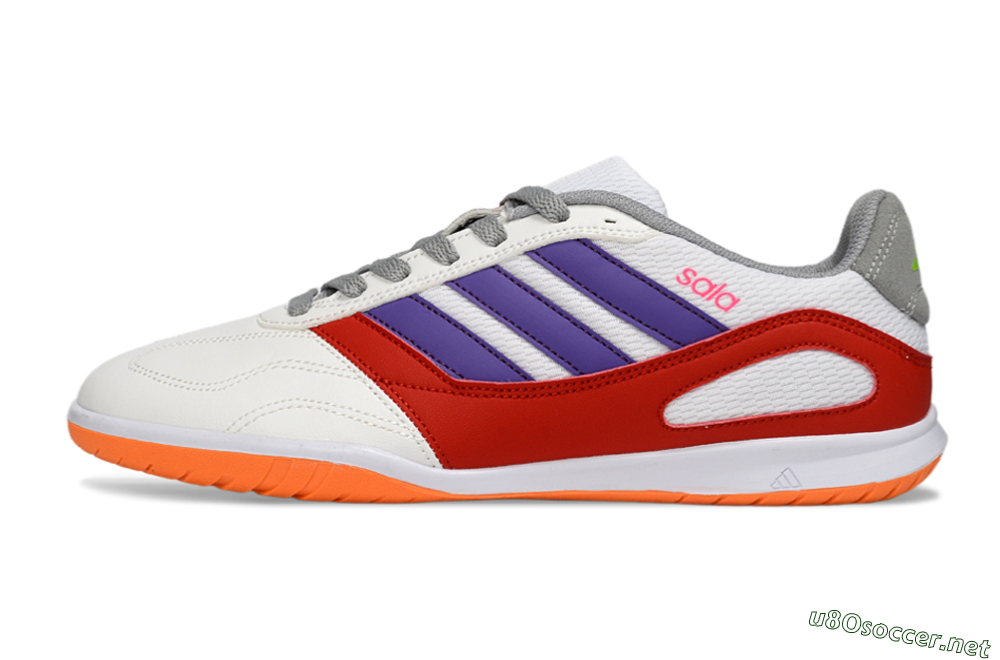 Men's Adidas Top Sala IC Football Shoes - White/Crimson/Amethyst 0