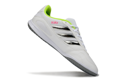 Men's Adidas Top Sala IC Football Shoes - White/Neon Green/Silver