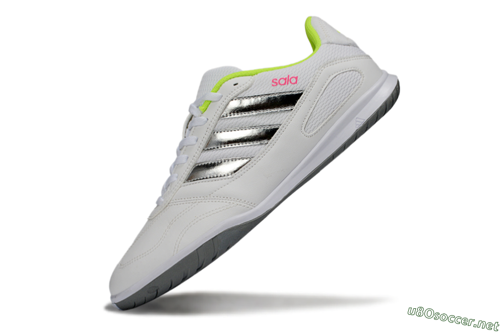 Men's Adidas Top Sala IC Football Shoes - White/Neon Green/Silver 5