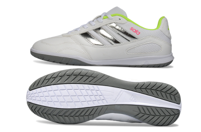 Men's Adidas Top Sala IC Football Shoes - White/Neon Green/Silver