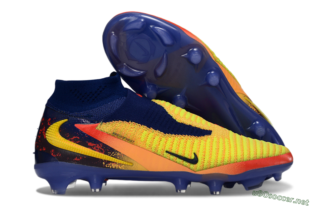 Men's Nike Phantom 6 High Elite FG Football Boots - Yellow/Electric Sunrise/Night Sky 2