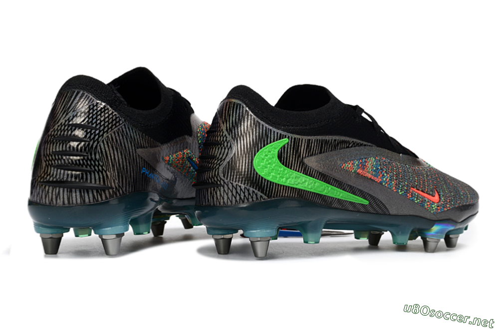 Unisex Nike Phantom 6 Low Elite SG Football Boots - Black/Vibrant Green/Fiery Red 6