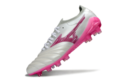Men's Mizuno Morelia Neo 4 FG Football Boots - White/Electric Pink/Metallic Silver