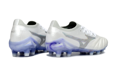 Men's Mizuno Morelia Neo 4 FG Football Boots - White/Sky Blue/Deep Purple