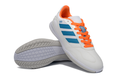 Men's Adidas Top Sala IC Football Shoes - White/Sky Blue/Orange Blaze
