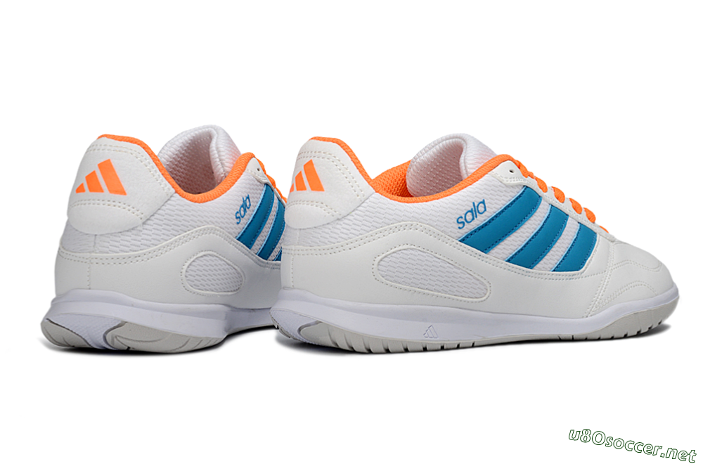 Men's Adidas Top Sala IC Football Shoes - White/Sky Blue/Orange Blaze 6