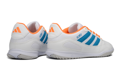 Men's Adidas Top Sala IC Football Shoes - White/Sky Blue/Orange Blaze