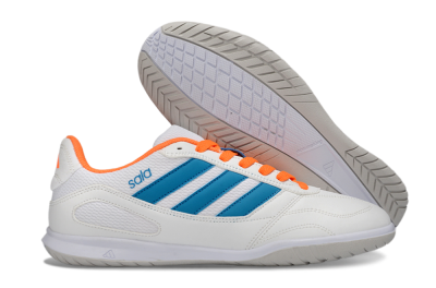 Men's Adidas Top Sala IC Football Shoes - White/Sky Blue/Orange Blaze