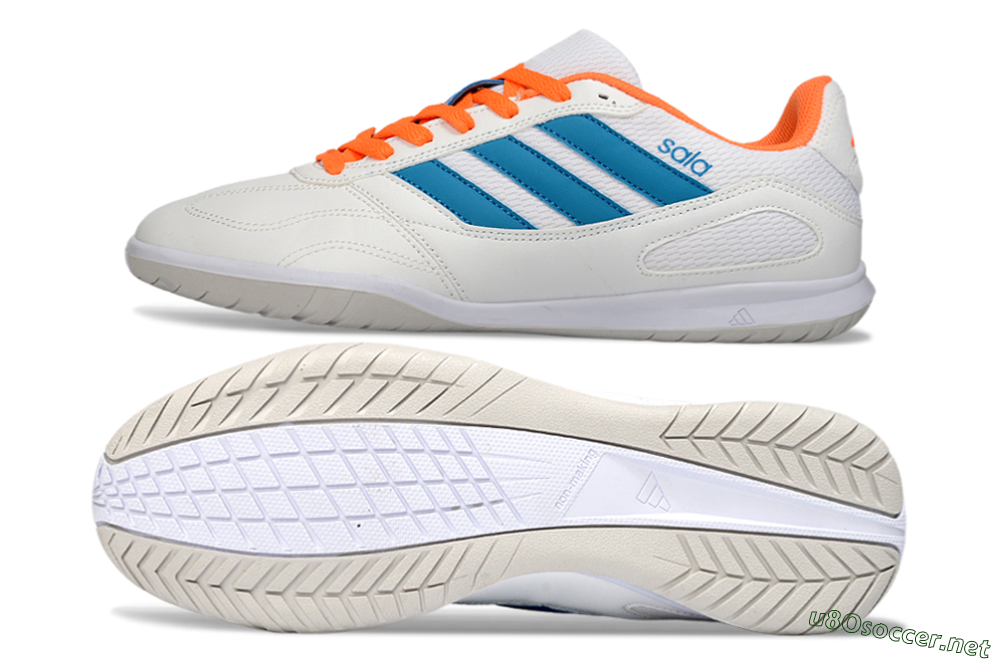 Men's Adidas Top Sala IC Football Shoes - White/Sky Blue/Orange Blaze 1