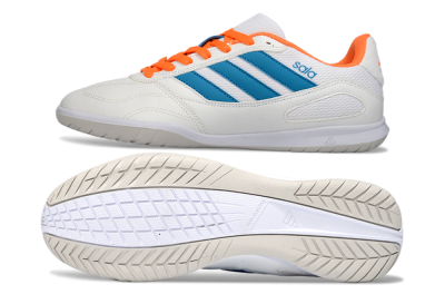Men's Adidas Top Sala IC Football Shoes - White/Sky Blue/Orange Blaze