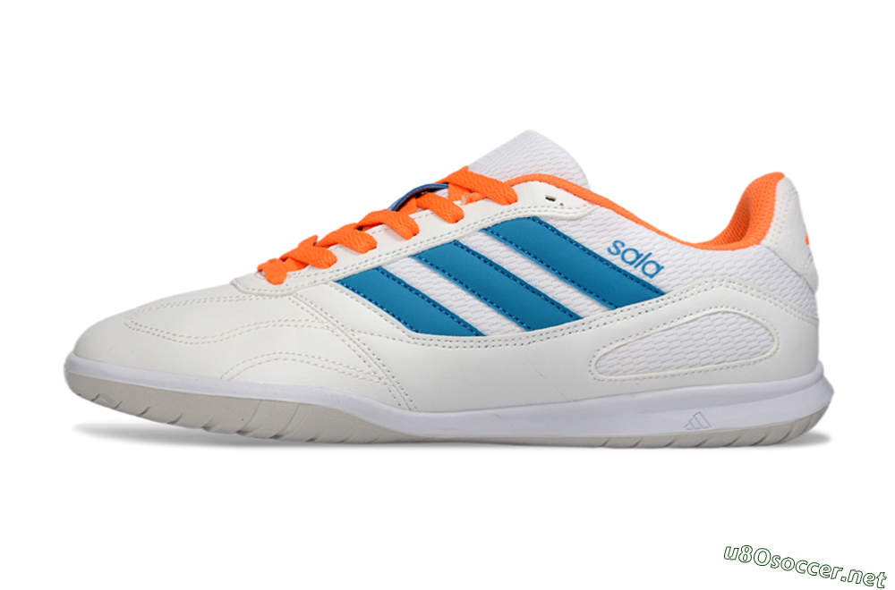 Men's Adidas Top Sala IC Football Shoes - White/Sky Blue/Orange Blaze 0