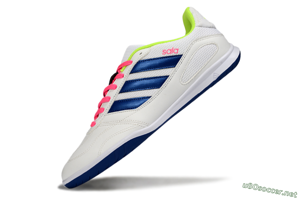 Men's Adidas Top Sala IC Football Shoes - White/Navy Blue/Pink 5